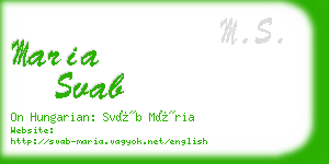 maria svab business card